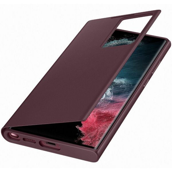 �����-������ Samsung Smart Clear View Cover ��� Samsung Galaxy S22 Ultra SM-S908 Burgundy (EF-ZS908CEEGRU) - �������� 3