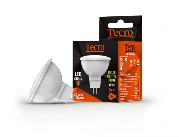  Tecro LED, GU5.3, 5W ( 50W), 3000K (' ), 470, . 120, (T-MR16-5W-3K-GU5,3) -  1