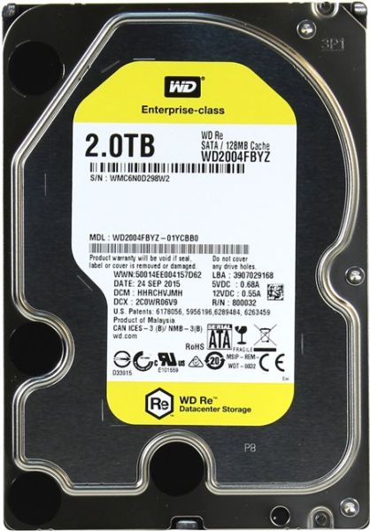 ���������� HDD SATA 2.0TB WD RE 7200rpm 128MB (WD2004FBYZ) - �������� 1