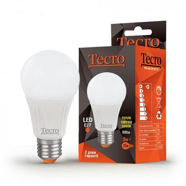 ����� ���������� Tecro 9W E27 3000K (PRO-A60-9W-3K-E27) - �������� 1