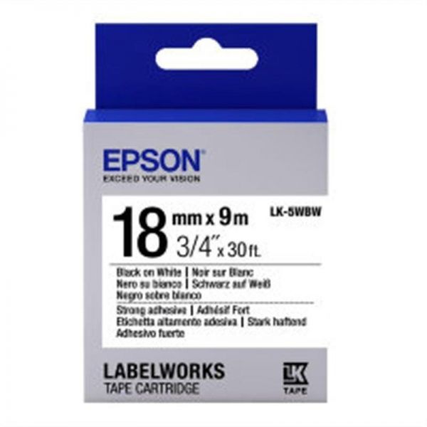  Epson LK5WBW Strong Adhesive Black/White 18mm/9m (C53S655012) -  1