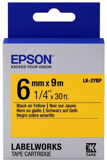  Epson LK2YBP Pastel Black/Yellow 6mm/9m (C53S652002) -  1