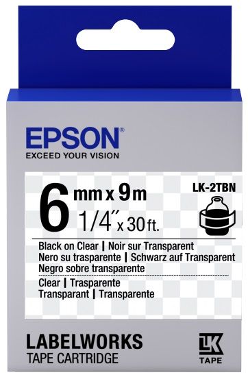  Epson LK2TBN Clear Black/Clear 6mm/9m (C53S652004) -  1