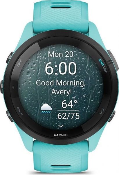 �����-���� Garmin Forerunner 265 Black Bezel with Aqua Case and Aqua/Black Silicone Band (010-02810-12) - �������� 6