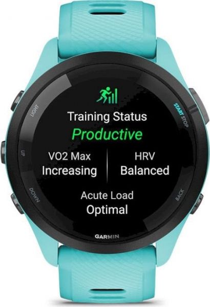 �����-���� Garmin Forerunner 265 Black Bezel with Aqua Case and Aqua/Black Silicone Band (010-02810-12) - �������� 2