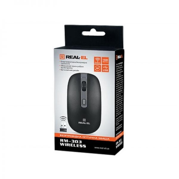 REAL-EL RM-303 Wireless Black/Grey USB UAH - �������� 5