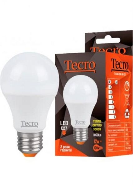  Tecro LED, E27, 12W ( 100W), 3000K ( ), 1050, . 240, (TL-A60-12W-3K-E27) -  1
