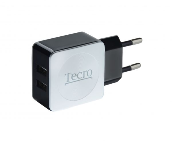    Tecro, White-Black, 2xUSB, 2.1A, (TR-CHG02-BW) -  1
