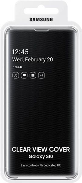 �����-������ Samsung Clear View Cover ��� Samsung Galaxy S10 SM-G973 Black (EF-ZG973CBEGRU) - �������� 5