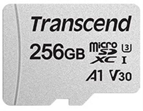   MicroSDXC 256GB UHS-I/U3 Class 10 Transcend 300S A1 R95/W45MB/s 4K + SD-adapter (TS256GUSD300S-A) -  1