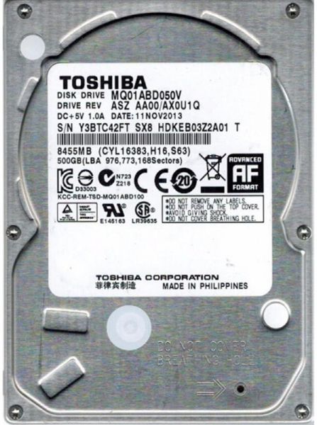 ��������� 2,5" 500Gb TOSHIBA MQ01ABD050V (2.5", 500GB, 8MB, SATA II-300), 7mm - �������� 1