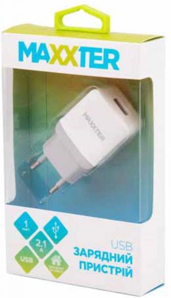    Maxxter (1USBx2.1A) White (UC-24A) -  2