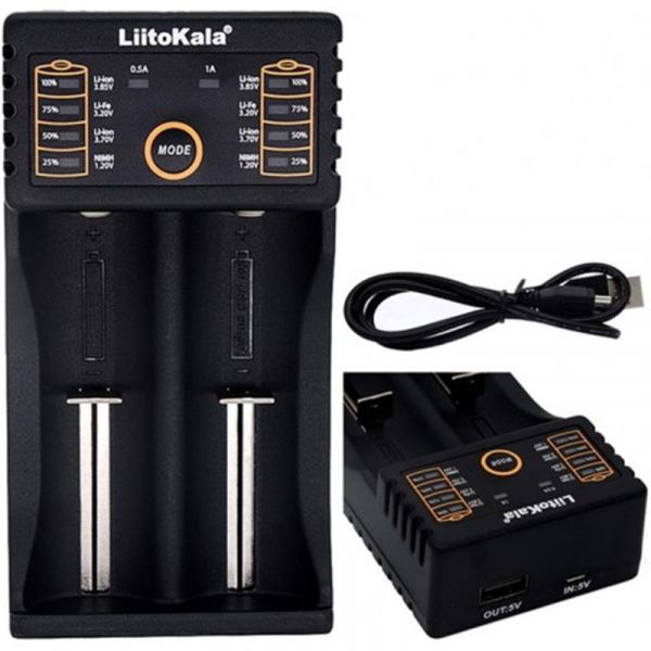 ������������� �������� ���������� Liitokala Lii-202, Ni-Mh/Li-ion/Li-Fe/LiFePO4, USB, Powerbank, LED, Box - �������� 1