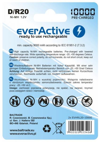  everActive D/HR20 10000mAh BL 2 -  2