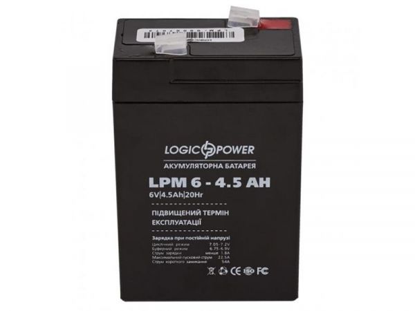      LogicPower LPM 6V 4.5AH (LPM 6 - 4.5 AH) AGM -  1