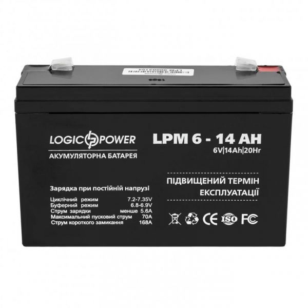      LogicPower LPM 6V 14AH (LPM 6 - 14 AH) AGM -  1