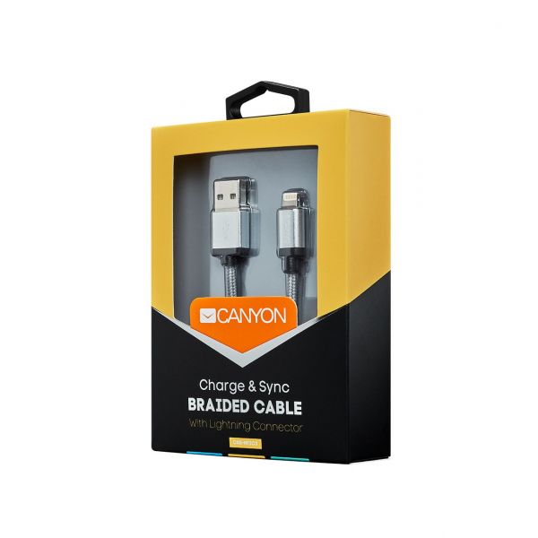������ USB - Lightning 1 � Canyon Grey, 2.4A, Apple MFi �������� (CNS-MFIC3DG) - �������� 2