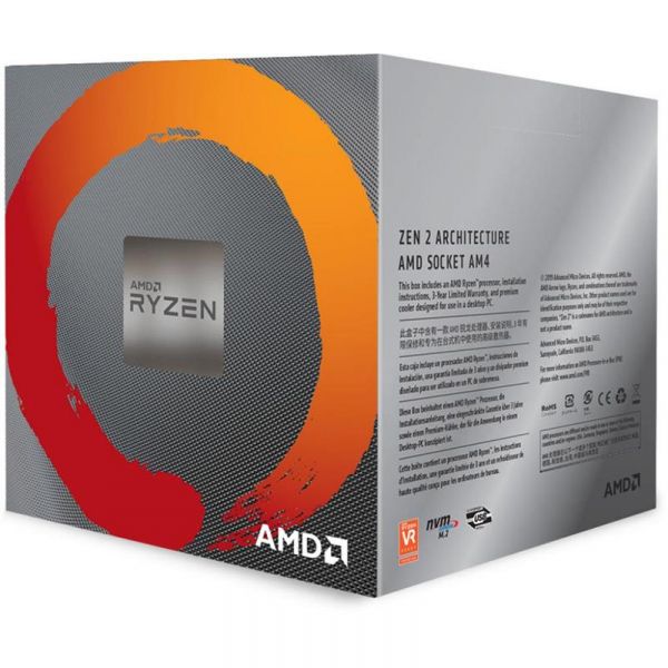  AMD (AM4) Ryzen 7 3800X, Box, 8x3.9 GHz (Turbo Boost 4.5 GHz), L3 32Mb, Matisse, 7 nm, TDP 105W,  ,  Wraith Prism with RGB LED (100-100000025BOX) -  3