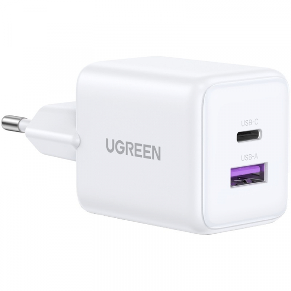 �������� ������� Ugreen X516 2xUSB 30W (USB-A + USB-C) White (65015) - �������� 1