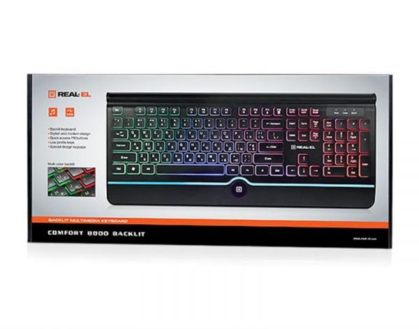 ���������� REAL-EL Comfort 8000 Backlit Black USB - �������� 9