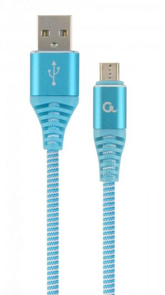 ������ USB - micro USB 1 � Cablexpert Blue, 2.1�, ������ (CC-USB2B-AMmBM-1M-VW) - �������� 1