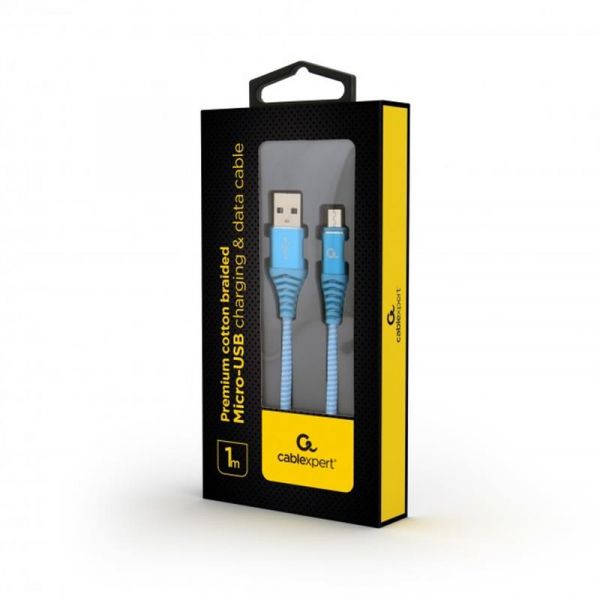 ������ USB - micro USB 1 � Cablexpert Blue, 2.1�, ������ (CC-USB2B-AMmBM-1M-VW) - �������� 2