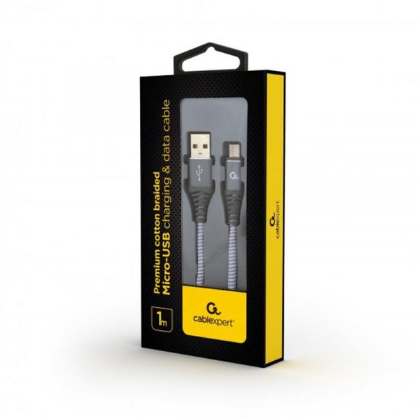������ USB - micro USB 1 � Cablexpert Grey, 2.1�, ������ (CC-USB2B-AMmBM-1M-WB2) - �������� 2