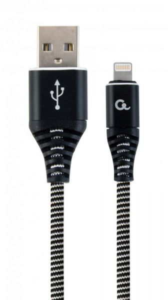 ������ Cablexpert (CC-USB2B-AMLM-1M-BW) USB 2.0 A - Lightning, �������, 1�, ������ - �������� 1