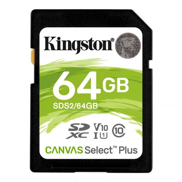  '  ' Kingston 64GB SDXC class 10 UHS-I U3 Canvas Select Plus (SDS2/64GB) -  1