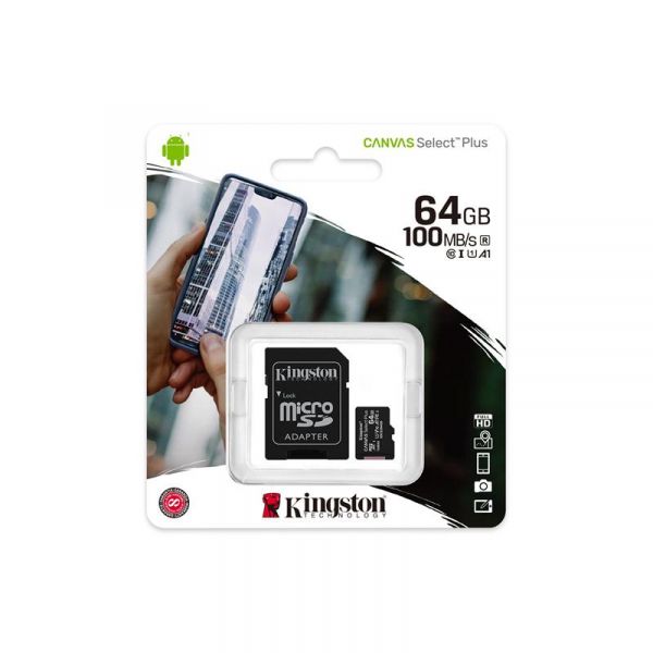 ����� ������ microSDHC, 64Gb, Class10 UHS-1 �1, Kingston Canvas Select Plus R-100MB/s, SD ������� (SDCS2/64GB) - �������� 3