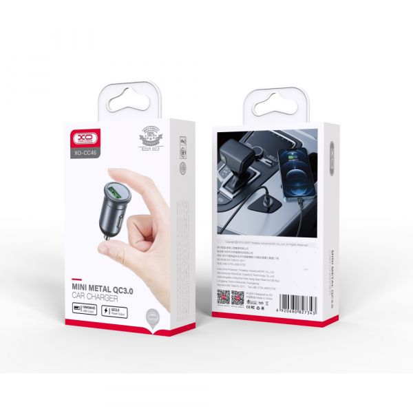    XO CC46 (USB, 3A) Gray (6920680827343) -  4