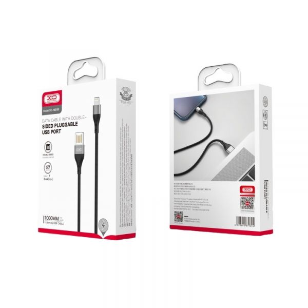 ������ XO NB188 USB - Lightning, (M/M), 2.4A 1 � Gray (6920680879694) - �������� 2