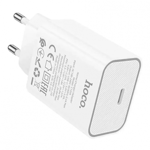 ��������� �������� ������� Hoco C143A (1USB-C, 3�) 20W White (6942007652063) - �������� 3