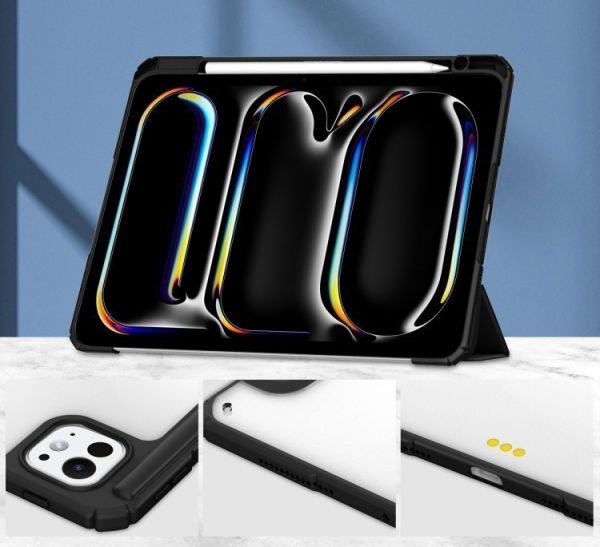 �e���-������ BeCover Soft Edge TPU � ���������� Apple Pencil ��� Apple iPad Pro 11" M4 2024 Black (711714) - �������� 4