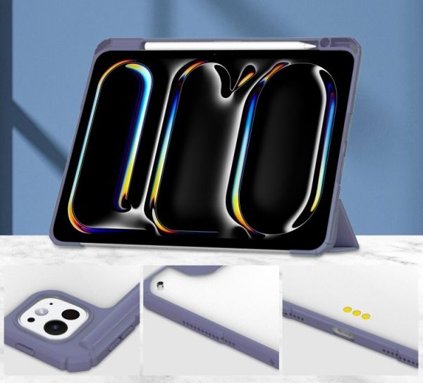 �e���-������ BeCover Soft Edge TPU � ���������� Apple Pencil ��� Apple iPad Pro 11" M4 2024 Purple (711716) - �������� 4