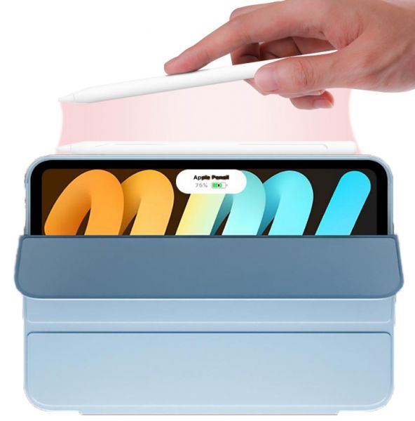 �����-������ BeCover Tri Fold Soft TPU ��� Apple iPad Mini 7 2024 8.3" Light Blue (712447) - �������� 3