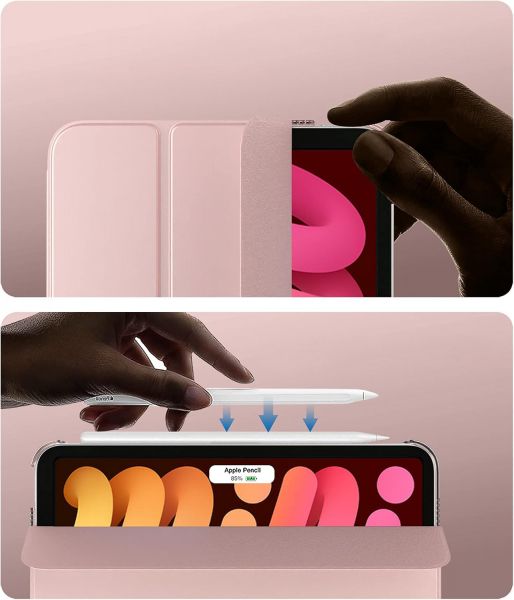 �����-������ BeCover Tri Fold Hard ��� Apple iPad Mini 7 2024 8.3" Rose Gold (712456) - �������� 3