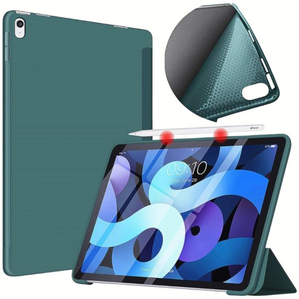 �e��� BeCover Tri Fold Soft TPU Silicone ��� Apple iPad Air 11" M4 2026 Dark Green (715236) - �������� 1