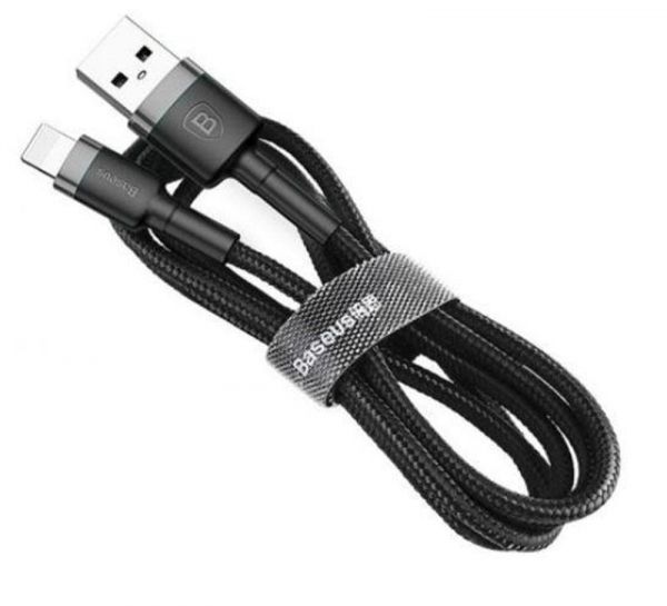  USB 2.0 Lightning - 0.5  Baseus Cafule Cable USB 2.4A Gray+Black CALKLF-AG1 -  1