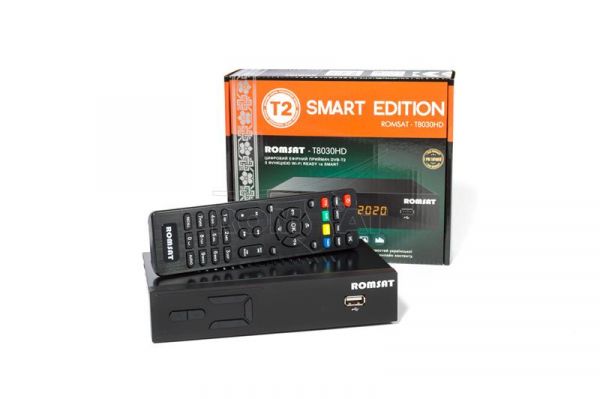 TV-   Romsat T8030HD++ Black, DVB-T2, PVR, HDMI, USB -  1