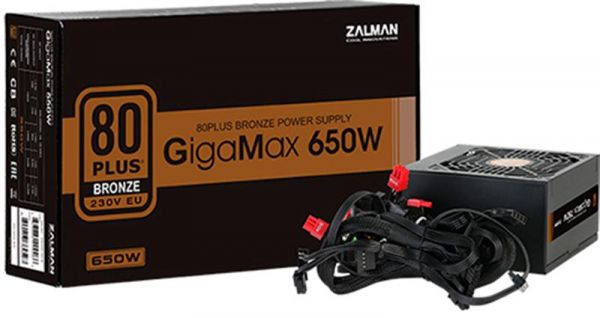 Zalman   Gigamax (650W), 88%, 80+ Bronze, 120mm, 1xMB 24pin(20+4), 1xCPU 8pin(4+4), 3xMolex ZM650-GVII -  4