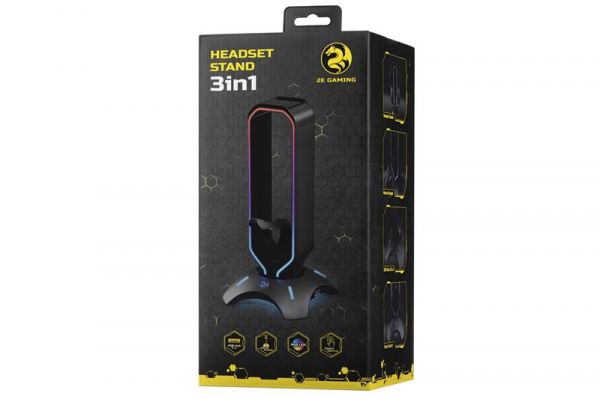 2E Gaming ϳ 31   Headset Stand RGB USB Black 2E-GST310UB -  4