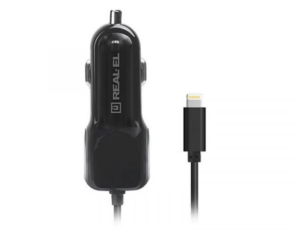 ������������ �������� ������� REAL-EL CA-17 (2USB, 2.1A) Black + ������ Lightning - �������� 3