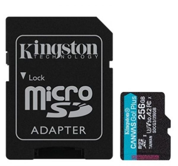   MicroSDXC  256GB UHS-I/U3 Class 10 Kingston Canvas Go! Plus R170/W90MB/s + SD- (SDCG3/256GB) -  1