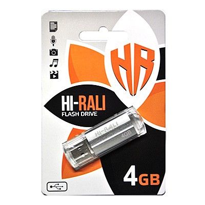 USB Flash Drive 4Gb Hi-Rali Corsair series Silver, HI-4GBCORSL -  1