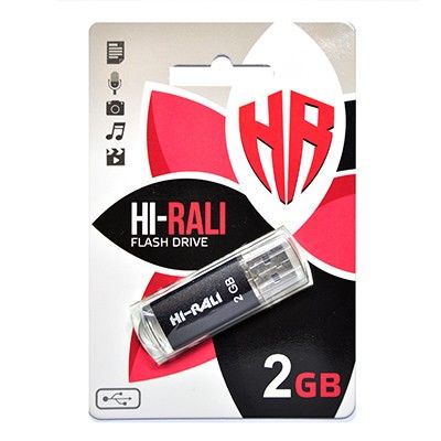 USB Flash Drive 2Gb HI-RALI Rocket series Black, HI-2GBRKTBK -  1
