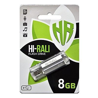 USB Flash Drive 8Gb Hi-Rali Corsair series Silver / HI-8GBCORSL -  1