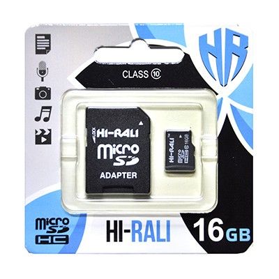   microSDHC, 16Gb, Class10 UHS-I, HI-RALI, SD  (HI-16GBSD10U1-01) -  1