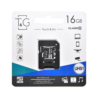 ����� ���'�� ����� ���'�� microSDHC, 16Gb, Class10 UHS-I, T&G, SD ������� (TG-16GBSD10U1-01) - �������� 1