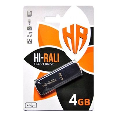 USB Flash Drive 4Gb Hi-Rali Taga Black, HI-4GBTAGBK -  1